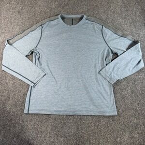 Lululemon Mens Long Sleeve Athletic Training Shirt Blue Gray Heathered Regular